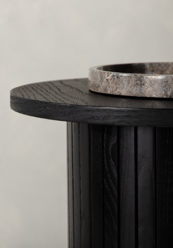 VENTURE DESIGN Bianca sidebord, rundt - svart finer (40)