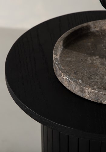 VENTURE DESIGN Bianca sidebord, rundt - svart finer (40)