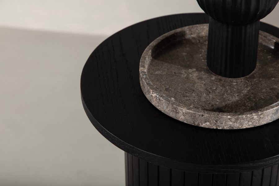 VENTURE DESIGN Bianca sidebord, rundt - svart finer (40)