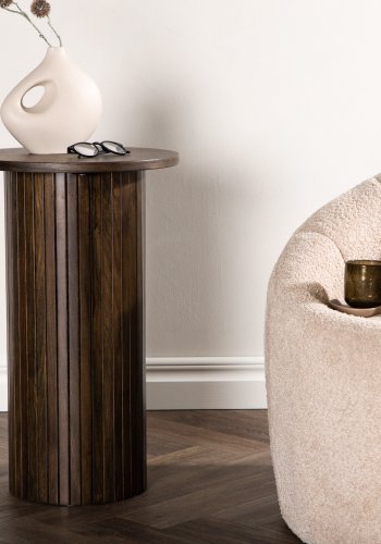 VENTURE DESIGN Bianca sidebord, rundt - mokkafiner (40)