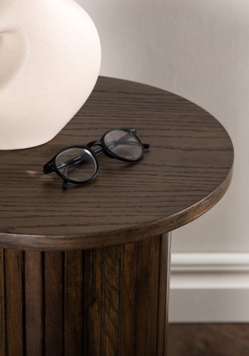 VENTURE DESIGN Bianca sidebord, rundt - mokkafiner (40)