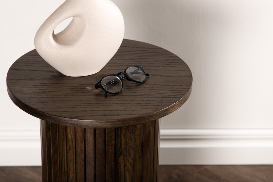 VENTURE DESIGN Bianca sidebord, rundt - mokkafiner (40)