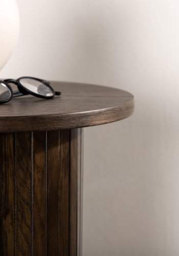 VENTURE DESIGN Bianca sidebord, rundt - mokkafiner (40)