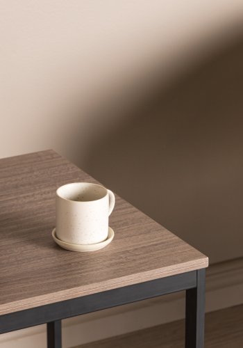 VENTURE DESIGN Arbor sidebord, firkantet - mrkebrun MDF og svart stl (50x50)