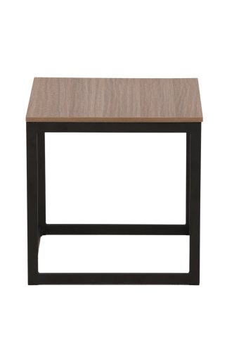 VENTURE DESIGN Arbor sidebord, firkantet - mrkebrun MDF og svart stl (50x50)