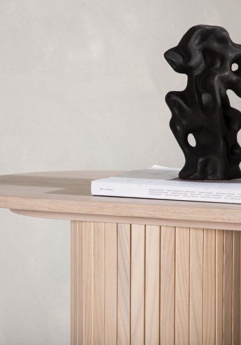 VENTURE DESIGN Bianca konsollbord, ovalt - hvitkalket finer (130x40)