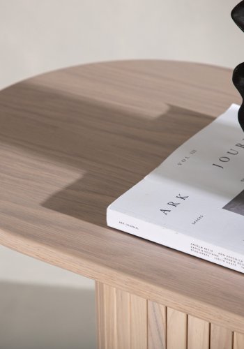 VENTURE DESIGN Bianca konsollbord, ovalt - hvitkalket finer (130x40)