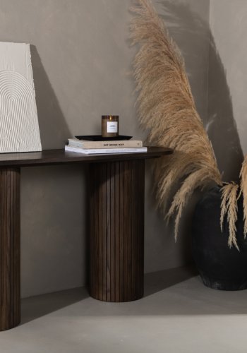 VENTURE DESIGN Bianca konsollbord, ovalt - mokkafiner (130x40)