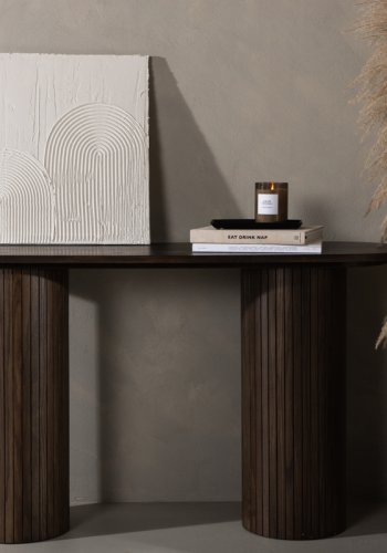 VENTURE DESIGN Bianca konsollbord, ovalt - mokkafiner (130x40)