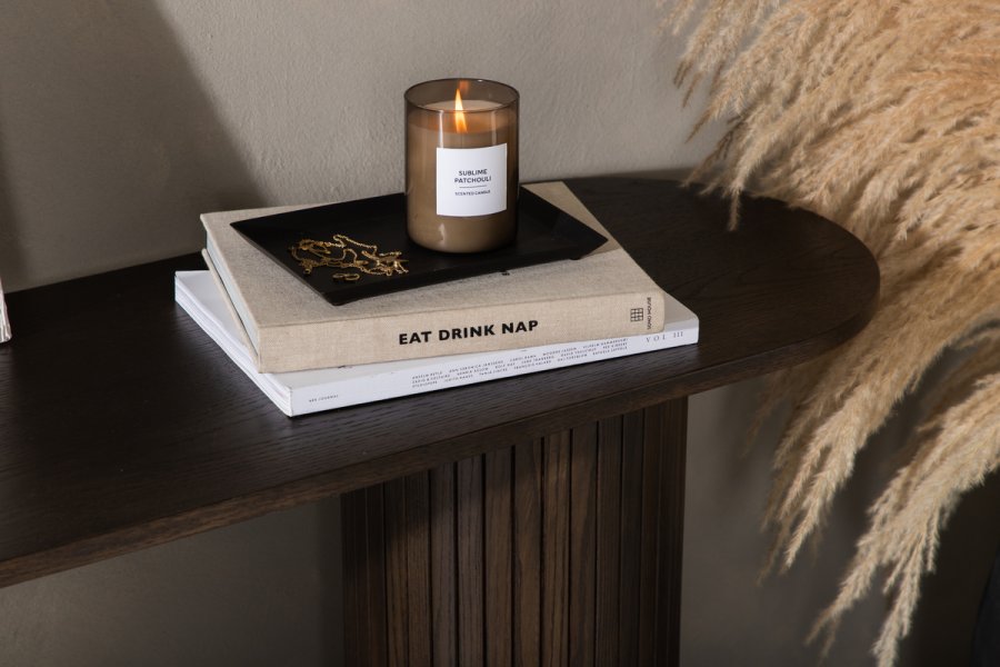 VENTURE DESIGN Bianca konsollbord, ovalt - mokkafiner (130x40)