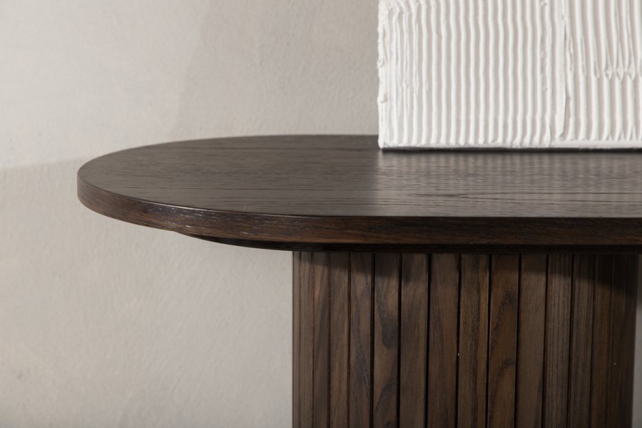 VENTURE DESIGN Bianca konsollbord, ovalt - mokkafiner (130x40)