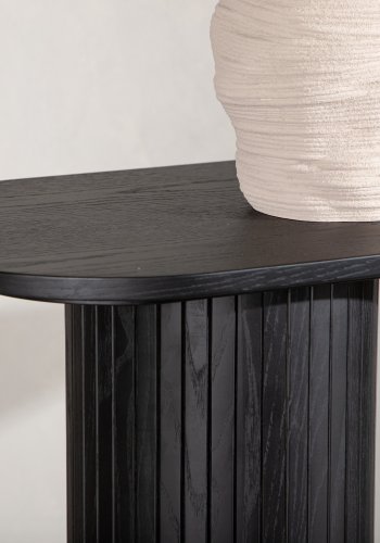 VENTURE DESIGN Bianca konsollbord, ovalt - svart finer (130x40)