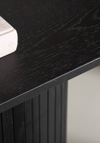 VENTURE DESIGN Bianca konsollbord, ovalt - svart finer (130x40)