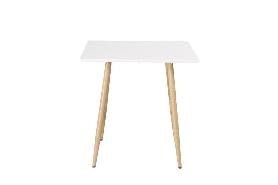 VENTURE DESIGN Polar spisebord, firkantet - hvit MDF og stl i eikelook (75x75)
