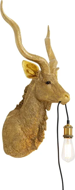 KARE DESIGN Animal Goat vglampe - guld polyresin og aluminium