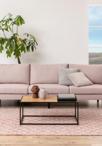 ACT NORDIC Seaford Couchtisch, rechteckig – natürliches Wildeichenpapier und schwarzer Stahl (100x50)