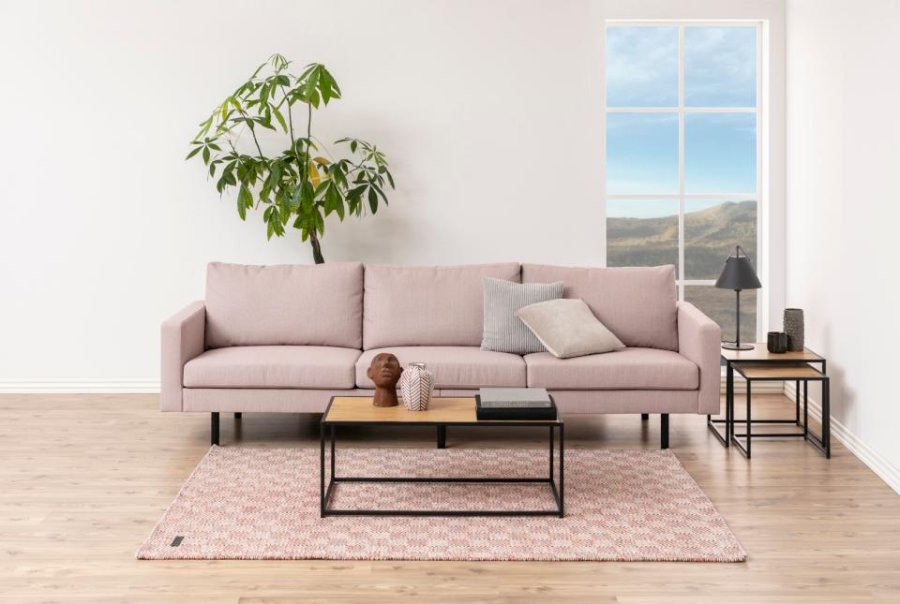 ACT NORDIC Seaford Couchtisch, rechteckig – natürliches Wildeichenpapier und schwarzer Stahl (100x50)