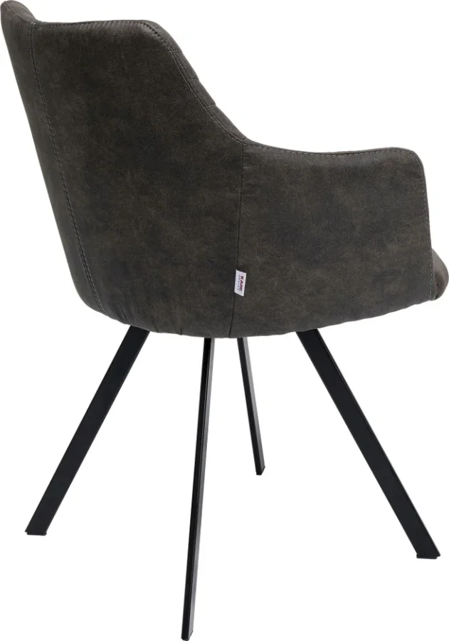 KARE DESIGN Coco Anthracite drejestol, m. armln - antracitgr polyester og stl