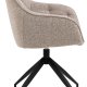 ACT NORDIC Brooke spisebordsstol, m armlener, svingfunksjon, sm - beige stoff og sort stl
