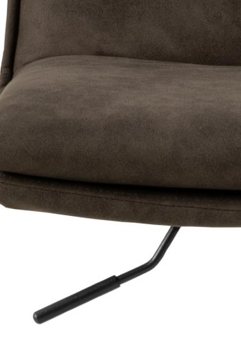 ACT NORDIC Flynn Barhocker, m. Rückenlehne, Drehfunktion, Gasdruckfeder, Fußstütze – anthrazitgrau, schwarzer Stahl