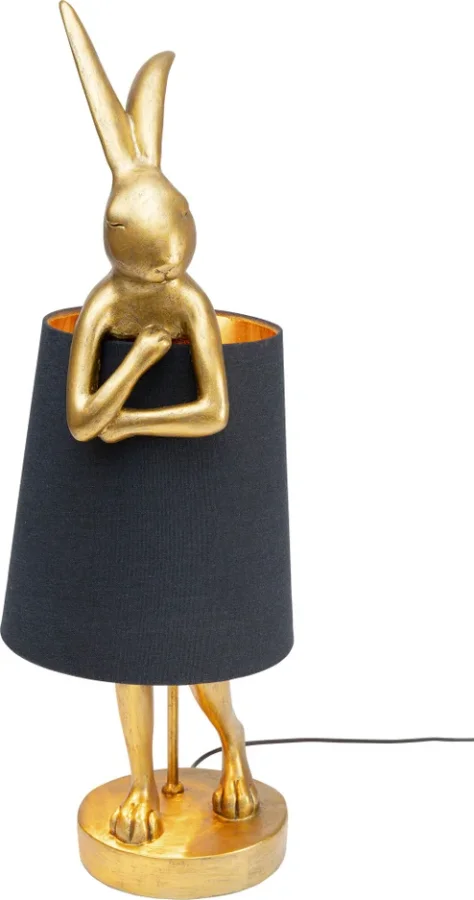 KARE DESIGN Animal Rabbit bordlampe - sort hr og guld polyresin/stl