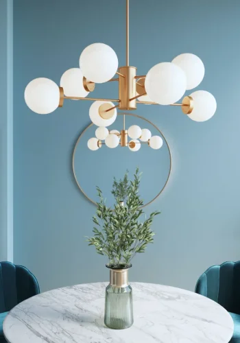 KARE DESIGN Heavenly Gold taklampe - hvitt glass og messingstl (98)