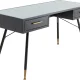 KARE DESIGN La Gomera skrivebord, m. 2 skuffer - klar glas og sort MDF/stl (140x60)