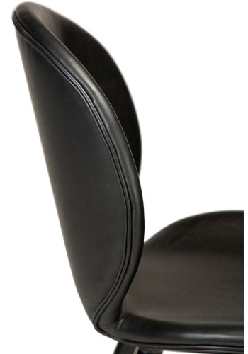 DAN-FORM Cloud Barstol, med Ryggstöd och Fotstöd - Vintage Svart Konstläder och Svart Stl