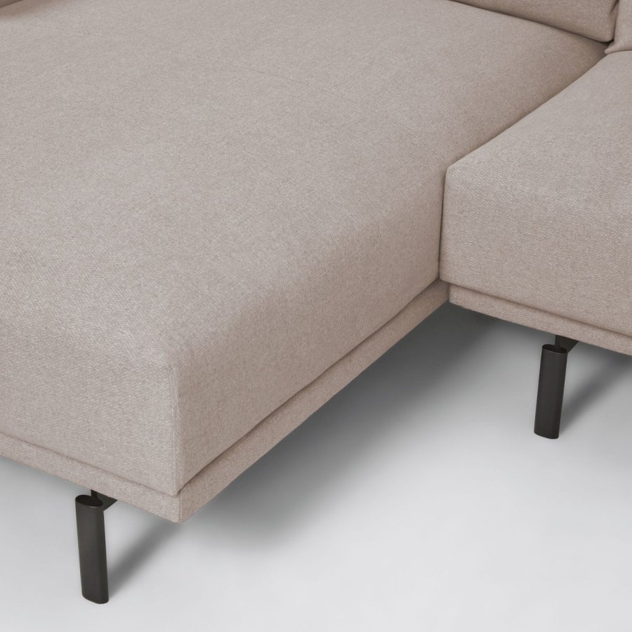 KAVE HOME Galene 3-manns sofa, med venstre sjeselong - beige resirkulerte fibre og jern
