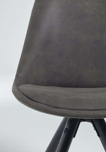 KAVE HOME Lars spisestol - grafittgr stoff og svart bk