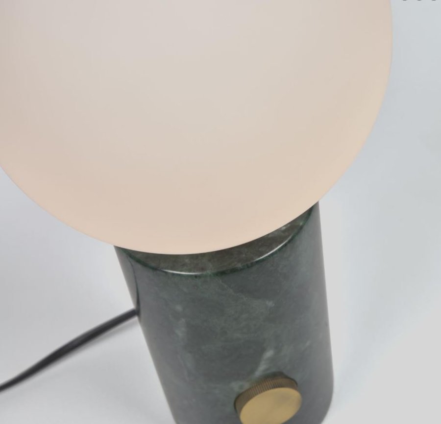 KAVE HOME Lonela bordlampe, rund - frostet glass og grnn marmor (15)