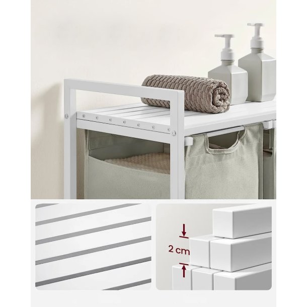 Vasketjskurv, m. 3 udtrkkelige og aftagelige