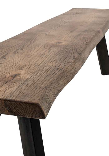 BLOOMINGVILLE Raw Bank - braun/schwarze Eiche/Eisen, rechteckig (190x37)