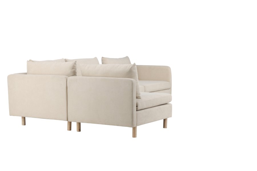 VENTURE DESIGN Zero hjrnesofa - beige polyester og naturgummitre