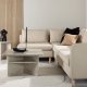 VENTURE DESIGN Zero hjrnesofa - beige polyester og naturgummitre