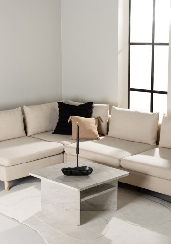 VENTURE DESIGN Zero hjrnesofa - beige polyester og naturgummitre