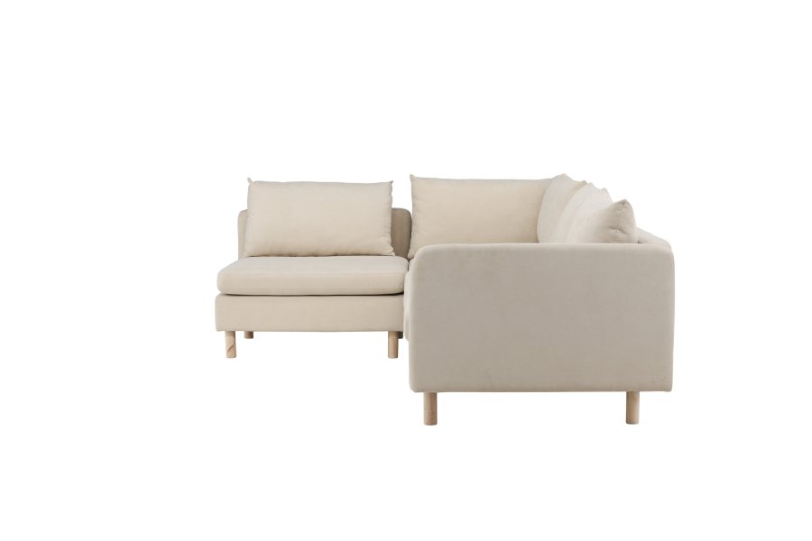 VENTURE DESIGN Zero hjrnesofa - beige polyester og naturgummitre