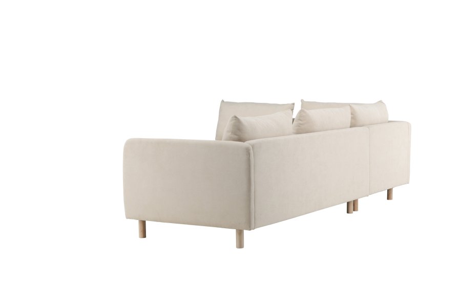 VENTURE DESIGN Zero hjrnesofa - beige polyester og naturgummitre