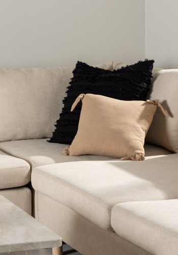 VENTURE DESIGN Zero hjrnesofa - beige polyester og naturgummitre