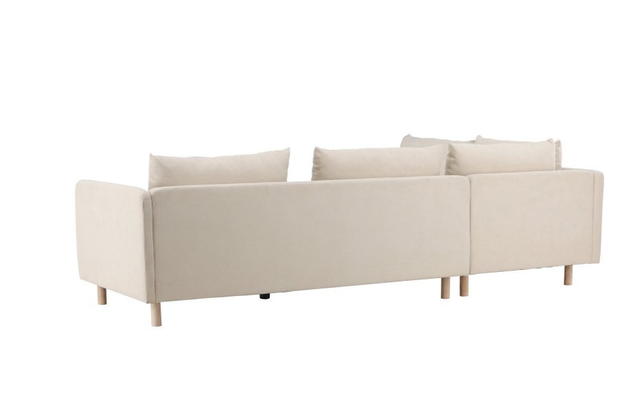 VENTURE DESIGN Zero hjrnesofa - beige polyester og naturgummitre