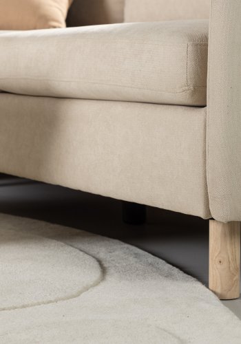 VENTURE DESIGN Zero hjrnesofa - beige polyester og naturgummitre