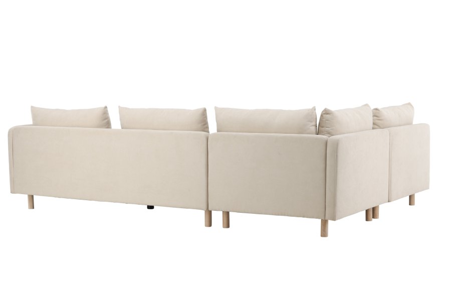 VENTURE DESIGN Zero hjrnesofa - beige polyester og naturgummitre