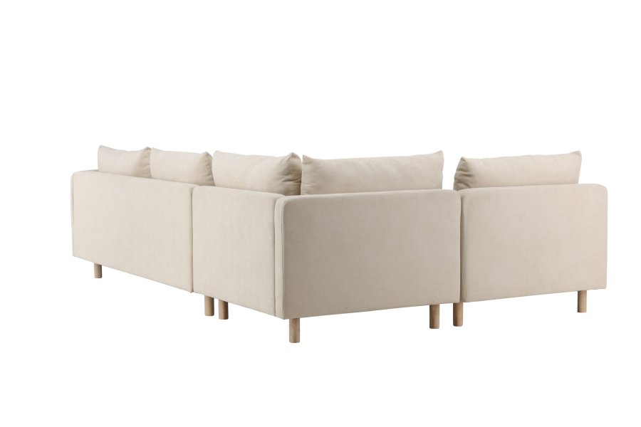 VENTURE DESIGN Zero hjrnesofa - beige polyester og naturgummitre