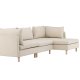 VENTURE DESIGN Zero 3 pers. sofa, m. sjeselong - beige polyester og naturgummitre