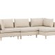 VENTURE DESIGN Zero 3 pers. sofa, m. sjeselong - beige polyester og naturgummitre