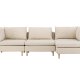 VENTURE DESIGN Zero 3 pers. sofa, m. sjeselong - beige polyester og naturgummitre