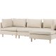 VENTURE DESIGN Zero 3 pers. sofa, m. sjeselong - beige polyester og naturgummitre