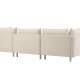 VENTURE DESIGN Zero 3 pers. sofa, m. sjeselong - beige polyester og naturgummitre