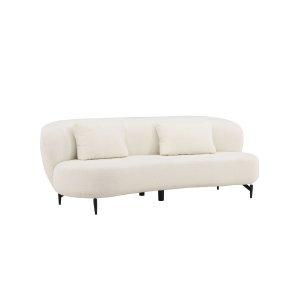 VENTURE DESIGN Luna 3 pers. sofa - hvid boucl stof og sort metal