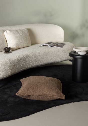 VENTURE DESIGN Luna 3 pers. sofa - hvitt boucléstoff og svart metall